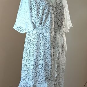 NWT Michael Kors Woman Plus 2X white lace, insert, dress formal, wedding party